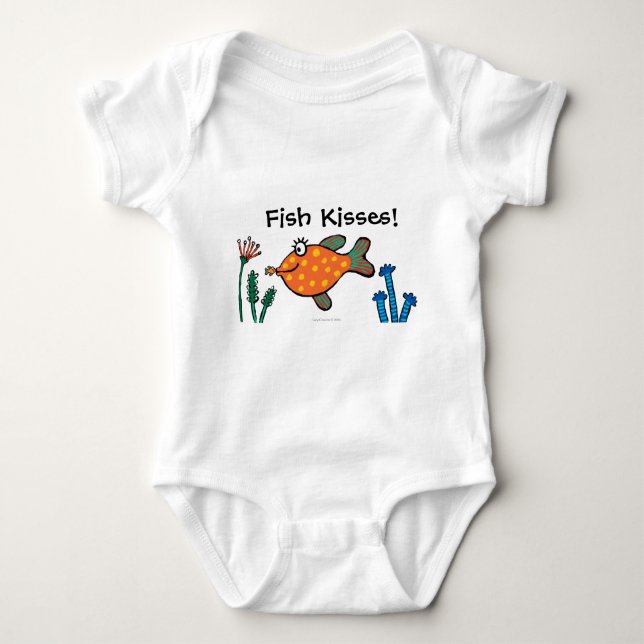 Mama-und Baby-Fisch-Küsse Baby Strampler (Vorderseite)