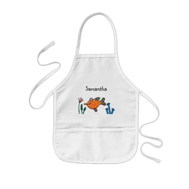 Mama-und Baby-Fisch-Küsse Kinderschürze (Vorne)