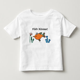 Mama-und Baby-Fisch-Küsse Kleinkind T-shirt