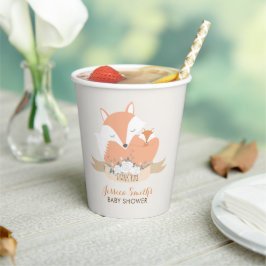 Mama und Baby Fox Babydusche Pappbecher