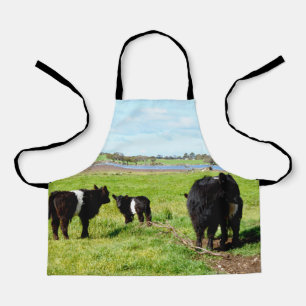 Mama- und Baby-Galloway-Kühe, Kinder Vollständige  Schürze