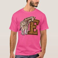 Mama und Baby Giraffe Monogramm E