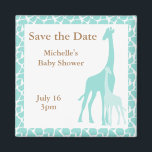 Mama und Baby Giraffe Speichern Sie die Datumsmagn Magnet<br><div class="desc">Baby Shower speichert die Dattelmagnete</div>