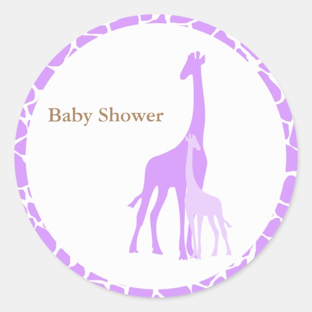 Mama- und Baby-Giraffen-Aufkleber Runder Aufkleber (Vorderseite)