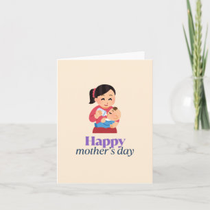 Mama und Baby, glücklicher Muttertag Dankeskarte