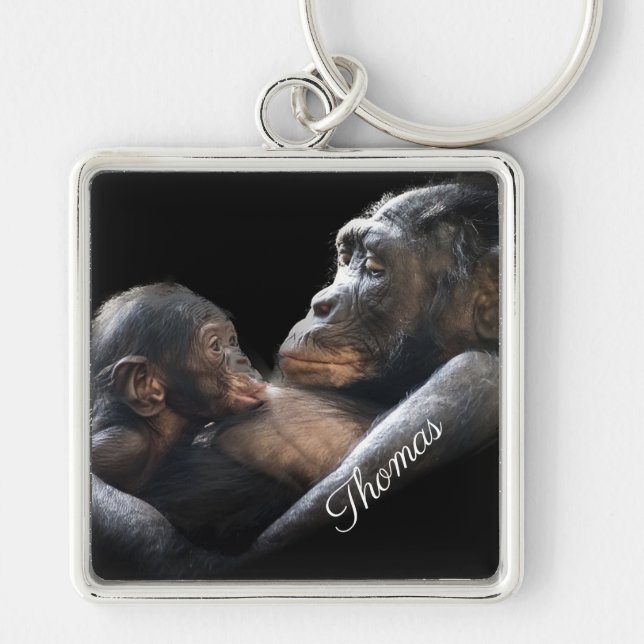 Mama und Baby Gorilla Schlüsselanhänger (Vorne)