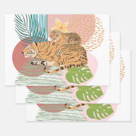 Mama und Baby im Dschungel Geschenkpapier Set