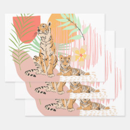 Mama und Baby im Dschungel Geschenkpapier Set