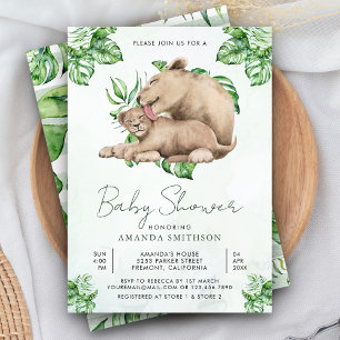 Mama und Baby Lion Cub Jungle Baby Dusche Einladung