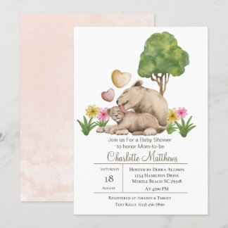 Mama und Baby Lion Jungle Sarfari Baby Shower Inv Einladung
