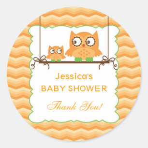 Mama und Baby Owls Unisex Babyaufkleber Runder Aufkleber