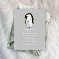 Mama und Baby Penguin Neutral Gray Baby Dusche