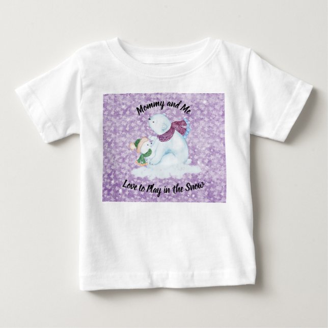 Mama und Baby Snowman T-Shirt (Vorderseite)