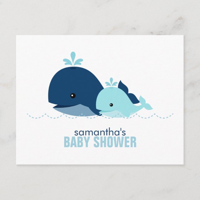 Mama- und Baby-Whale-Mama-Ratgeber Karten {blau} (Vorderseite)