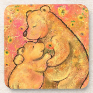 Mama und Babybär - Bild hinzufügen / Text / Name Getränkeuntersetzer