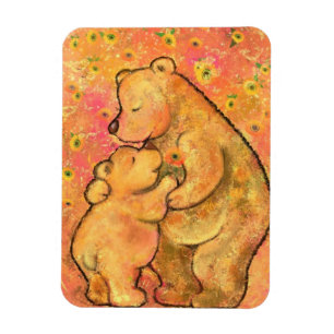 Mama und Babybär - Bild hinzufügen / Text / Name Magnet