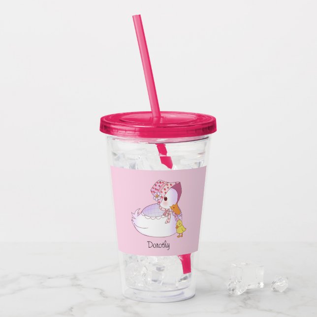 Mama und Babyente Acryltrinkbecher (Vorderseite Ice)