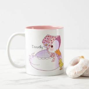Mama und Babyente Zweifarbige Tasse