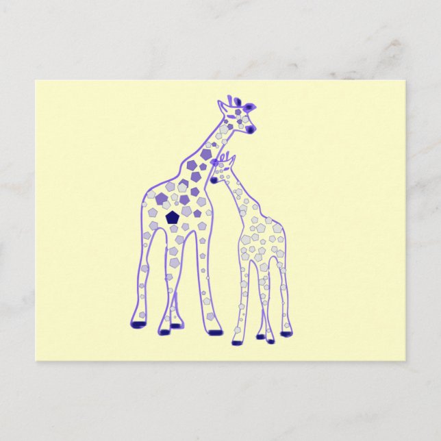 Mama- und Babygiraffe Postkarte (Vorderseite)