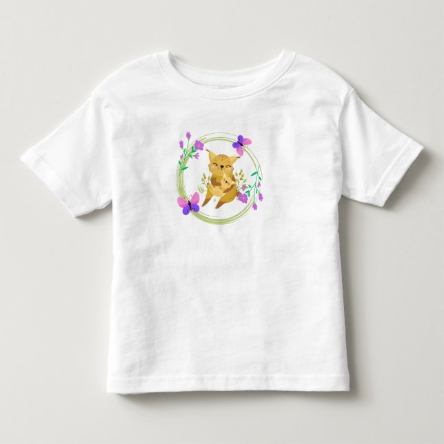 Mama und Babylynx/Wildkatze Kleinkind T-shirt (Vorderseite)