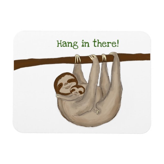 Mama und Babyschläger "hängen da drin" Kühlschrank Magnet (Horizontal)