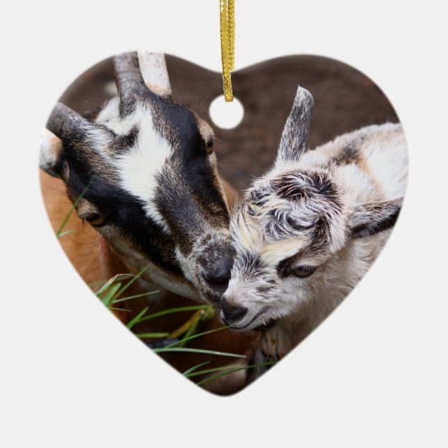 Mama und Babyziege Keramikornament (Vorne)