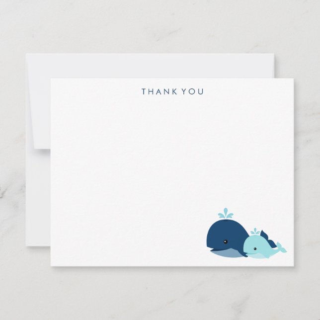 Mama und Blue Baby Whale Vielen Dank Karten (Vorderseite)