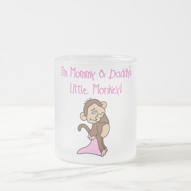 Mama-und des Vatis Affe - rosa T-Shirts und Mattglastasse (Mittel)