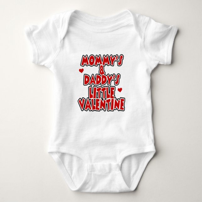 Mama-und des Vatis kleiner Valentinsgruß Baby Strampler (Vorderseite)