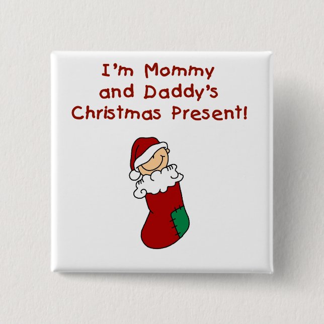 Mama-und des Vatis Weihnachtsgeschenk Button (Vorderseite)