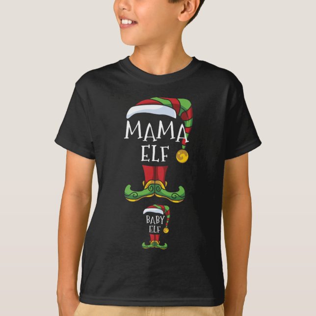 Mama und Elf-Kindergartenschwangerschaft - Familie T-Shirt (Vorderseite)