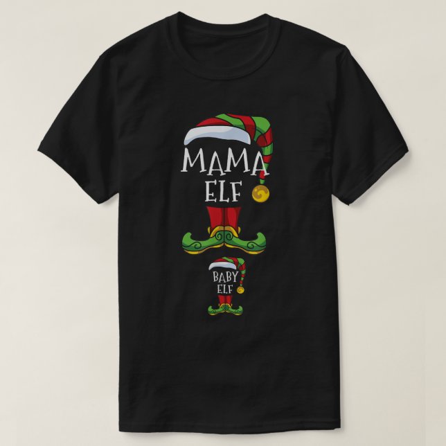 Mama und Elf-Kindergartenschwangerschaft - Familie T-Shirt (Design vorne)