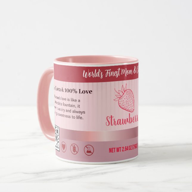 Mama- und Erdbeercoffee der Welt Tasse (Vorderseite Links)