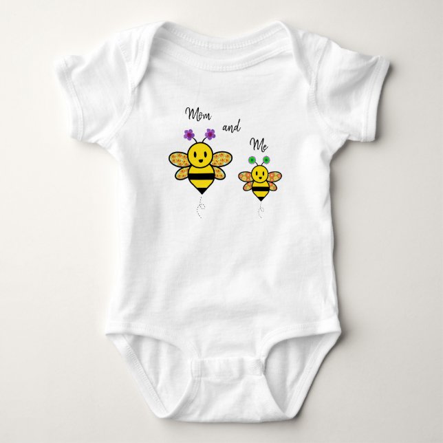 Mama und ich Whimsical Geo Shape Baby Bodysuit Baby Strampler (Vorderseite)