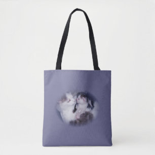 Mama und ihr Baby-Kätzchen Grau-weißer Tigerkater Tasche