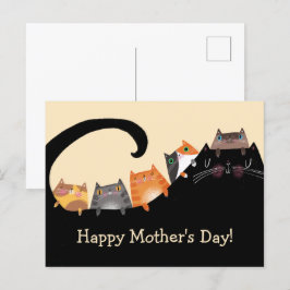 Mama und Kätzchen Ankündigungspostkarte