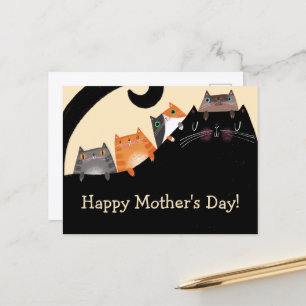 Mama und Kätzchen Postkarte