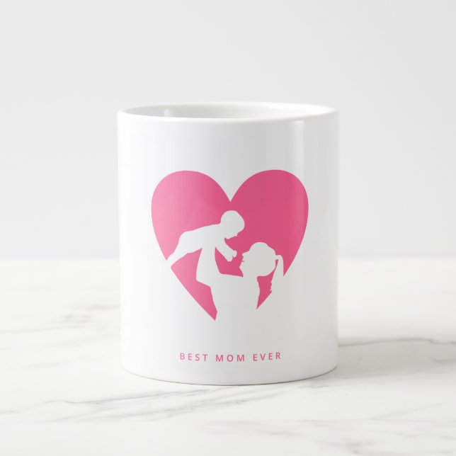 Mama und Kind mit Liebe Hintergrund Tasse (Vorderseite)