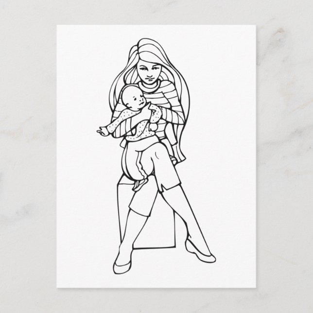 Mama und Kind Postkarte (Vorderseite)