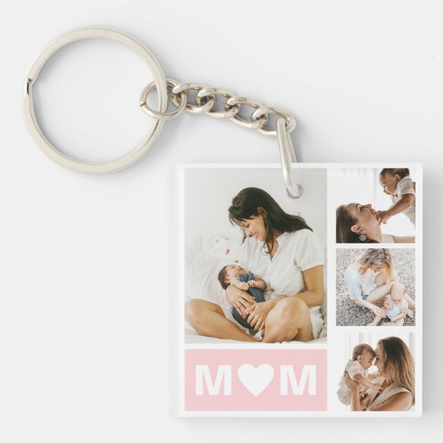 Mama und Kinder nennen "Keepake"-Fotosammlung Schlüsselanhänger (Vorderseite)