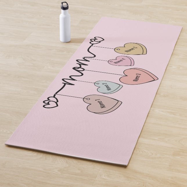 Mama und Kinder nennen Süßes Herz Yogamatte (Beispiel)