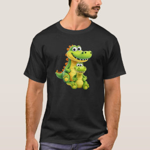 Mama und Krokodilbaby sind glücklich. T-Shirt