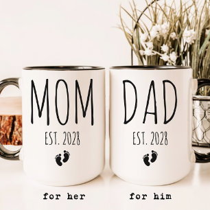 Mama und Papa Benutzerdefinierte elegante Skript Tasse
