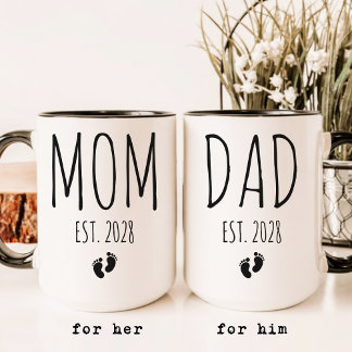 Mama und Papa | Benutzerdefinierte elegante Skript Tasse