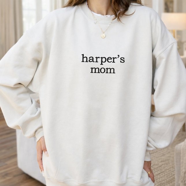 Mama und Papa | Benutzerdefiniertes elegantes Skri Besticktes Sweatshirt (embroidered mama papa sweatshirt gift, pregnancy reveal sweatshirt gift, new mom and dad sweatshirt)