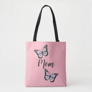 Mama und Schmetterlinge im niedlichen Rosa und Sch Tasche