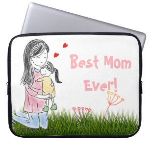 Mama und Tochter-Hug Laptopschutzhülle