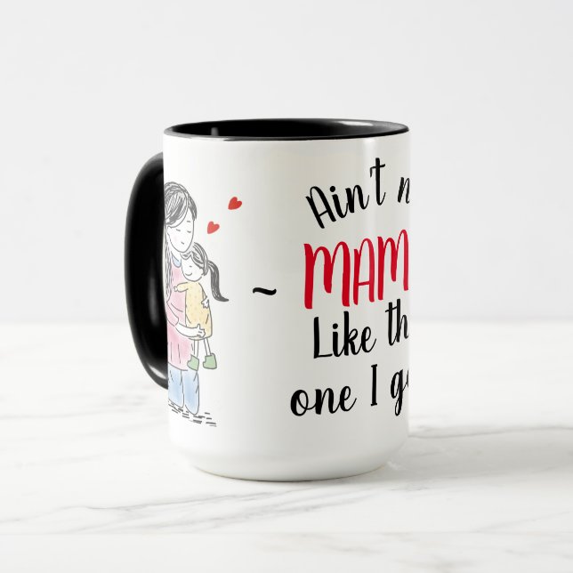Mama und Tochter mit Zitat Tasse (Vorderseite Links)