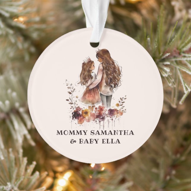 Mama und Tochter von Aquarellen (1) Ornament (Baum)