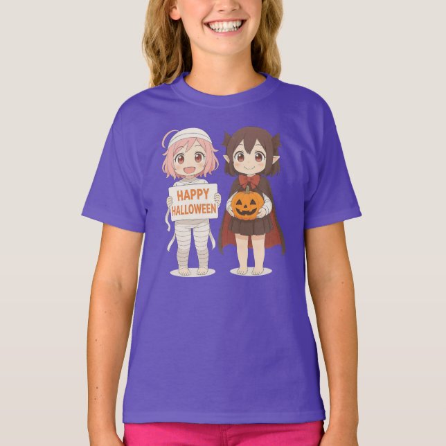 Mama- und Vampirmädchen aus niedlichen Tieren T-Shirt (Vorderseite)